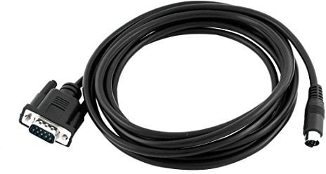 sourcing map 9.2 Feet D-SUB DB9 9 Pin Male to Mini DIN 8 Pin Male 28AWG Connector Cable Converter, Black