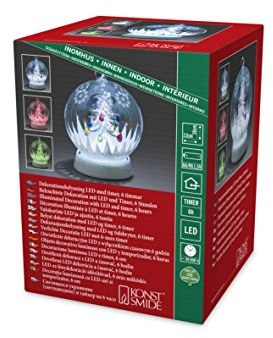 Konstsmide Glaskugel Weihnachtsbaum, mit 3 Funktionen, 6h Timer, RGB-Farbwechsel, 1 RGB Diode, batteriebetrieben, Innen - 3407-000