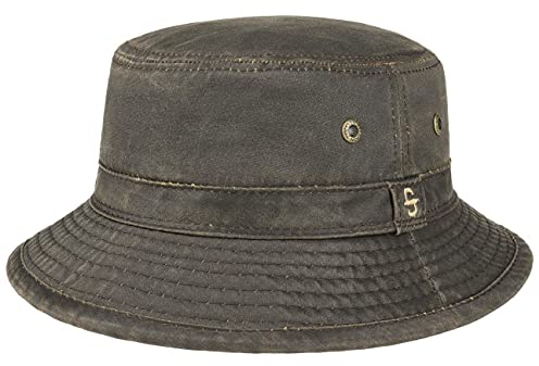 Stetson Drasco Stoffhut Herren Packable Washable Freizeithut hoher UV-Schutz Faltbarer Bucket Hat Baumwolle Sommer Winter braun XL (60-61 cm)