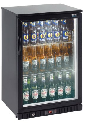 LEC Commercial 444443190 Single Door Back Bar Cooler, ECA approved, Black