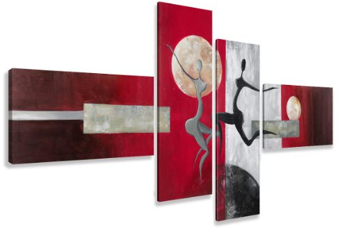 Visario Leinwandbild XXL 195x80 cm 6810 Modern Abstrakt Wandbild Fertig Gerahmt auf Echtem Holzrahmen - Große Leinwand Bilder Wohnzimmer Schlafzimmer Büro Wanddekoration Kunstdruck Brillante Farben