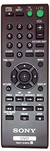 Sony Télécommande pour lecteur DVD RMT-D197A pour DVP-SR201P, DVP-SR210P, DVP-SR405P, DVP-SR510H