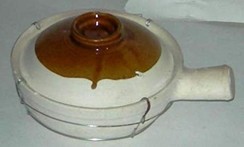Olla y tapadera de barro artesanales - Diá. de la base 16 cm, mango de 5 cm de largo - Calidad garantizada