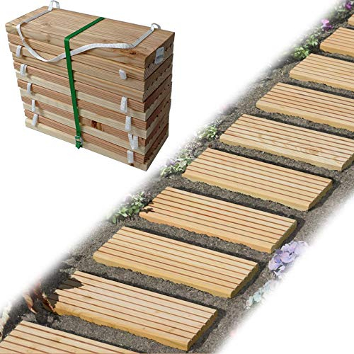 Gartenpirat Rollweg aus Lärchenholz 35x250 cm Flexibler Gartenweg für Terrasse