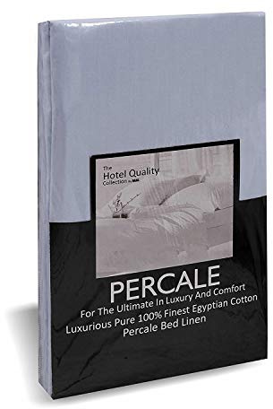 SleepyNights Sky Blue Fitted Bed Sheet Egyptian Cotton Hotel Quality Super King Size Bed