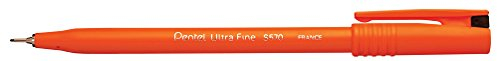 Pentel S570 Ultradünner Stift Plastik 0,6 mm Schreibspitze 0,3 mm Strichbreite 12er Pack schwarz