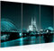Runa Art Wandbilder Köln Bild XXL Wohnzimmer Schlafzimmer Türkis Stadt Brücke 120 x 80 cm 3 Teilig 602631b