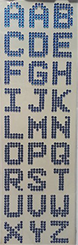 B2SEE Selbstklebend-e Glitzer Buchstaben Klebe-Buchstaben Glitzer-Sticker Gold rosa Silber ABC zum auf-kleben (dunkel blau)
