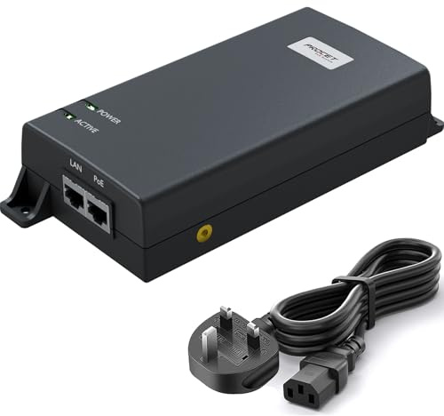 PROCET 60W Gigabit PoE Injector with 6KV Surge Protection for eero PoE 7, UniFi U7 Pro XGS, UniFi U6 Enterprise, Door Hub, HD PTZ CCTV/AI Camera, Wireless AP