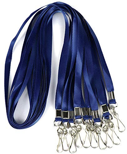 Bulk Lanyards Premium Kreuzfahrt-Schlüsselband aus Nylon mit Ausweishalter, perfekt für Büro, Kinder, Lehrer (Marineblau, 50 Stück)