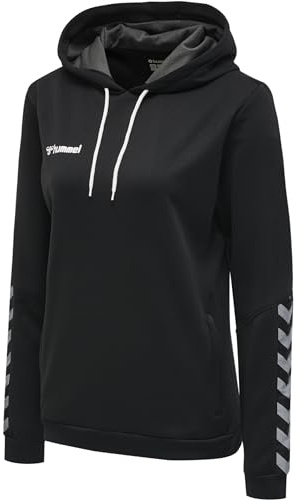 hummel Womens hmlAuthentic Poly Hoodie, Black, Extra Large