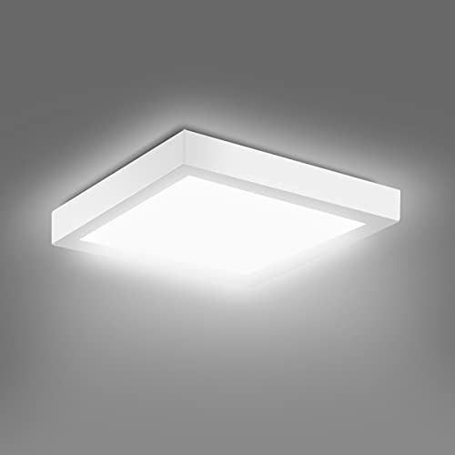 EXTRASTAR Modern Square Flush LED Ceiling Lamp, 12W 1020LM, 73W Equivalent, Energy Saving, Daylight 6500K, Living Room Bedroom