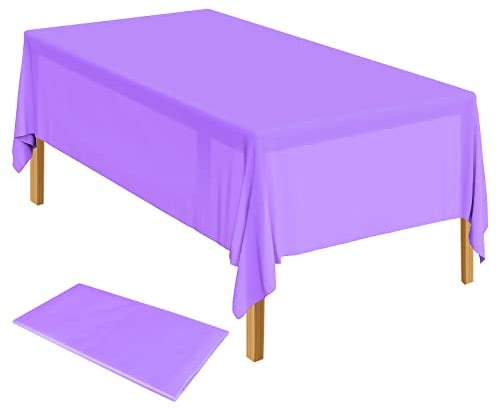 ELECLAND Purple Plastic Table Cover 137 x 274 cm Rectangle Tablecloth for Indoor or Outdoor Baby Shower, Wedding, Birthday Party Decorations