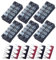 CEEYSEE 12 Pezzi Morsettiera Elettrici Striscia terminale a vite 6 pezzi 8 Position morsettiera a doppia fila 600 V 25 A +6 pezzi 8 Position Con striscia a barriera 400V 25A rossa e nera (YTB2504)