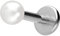 PIERCINGLINE Titan Labret mit Gewinde synth. PERLE Piercing Ohr Helix Lobe Tragus Silberfarben 3 x 1,2 x 5 mm