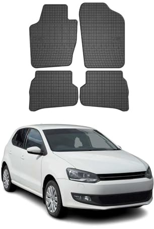 OMAC Fußmatten für VW Polo 2009-2017 Gummi 4tlg Schwarz | Automatten, Gummimatten, Allwetter, Antirutsch, fahrzeugspezifisches Produkt, wasserdicht