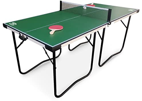 Teorema Giocattoli - Tavolo da Ping Pong Pieghevole Salvaspazio, Misure 182x86.5X75 cm, Tavolo Ping Pong esterno e interno con Set Completo: Rete, 2 Racchette e 2 Palline, Facile da Trasportare
