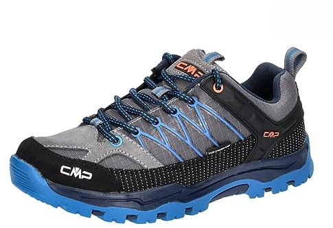CMP Unisex Kinder Kids Rigel Low Shoes Wp Trekking-Schuhe, Grau Meeresblau Graffite Oltremare, 41 EU