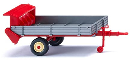 Wiking Fortuna 0887 04 H0 Stable Manure Spreader Silver/Carmine Red