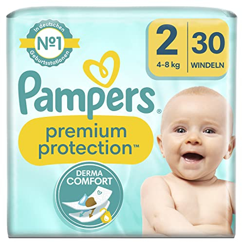 Pampers Premium Protection Size 2, 30 Nappies, 4 kg - 8 kg (Alte Version)