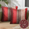 2er Set Streifen Kissenbezüge Kissenbezug 50x50 Rot Braun Wood Streifen Leinenoptik Wasserdichte Kissenbezug Outdoor Kissenbezug Set Sofakissen Dekorative für Balkon Terrasse Garten Outdoor Deko