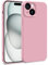 MyGadget Cover per iPhone 15 - Custodia in Silicone Morbido a Doppio Strato – Case con Protezione Fotocamera & Fodera Interna Antigraffio - Rosa pallido