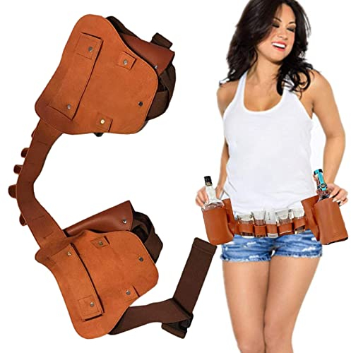 LATAFA Bierholster, 18 Zoll Biergürtel, Bierdosenhalter Gürtel für Männer, Bierhalter Gürtel mit verstellbarem Hüftgurt, Bierdosen-Gürtel, Biersoda Gürtelholster, Getränkedosenhalter,