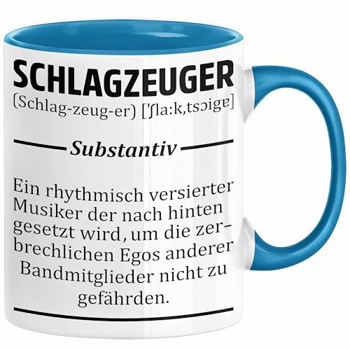 Schlagzeug-Spieler Geschenk Drummer Tasse Geschenkidee Spruch Schlagzeuger Definition Schlagzeuger (Blau)