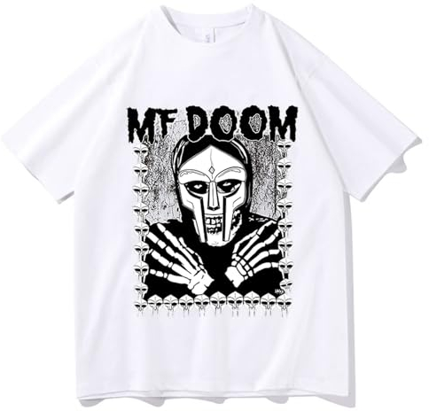 T-Shirts Mf Doom Merch T-Shirts Kurze Ärmel Casual T-Shirts Männer Frauen Unisex Casual Kurze Ärmel Streetwear Tops (Color : 1, Size : XXL)