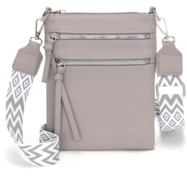 Vezluax Petit Sac bandoulière Femme Cuir Pochette Telephone Portable Sac Telephone Portable Femme Sacs bandoulière Femme Sac à Main bandoulière Gris