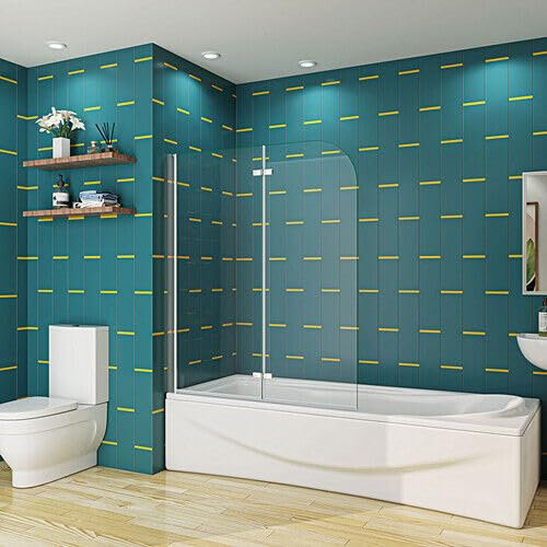 Acezanble Badewannenaufsatz Dusche Duschabtrennung Duschwand für Badewanne,Schwarz,2-tlg,Faltwand,120cm