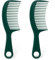 2 Stücke Haarkamm, Profi Griffkamm Grün Kamm Männer Bruchfester Stielkamm Gut Designed Strähnenkamm Haarstyling Kamm Friseur Barbier Kamm Für Lockiges Nasses Langes Haar, Home Salon