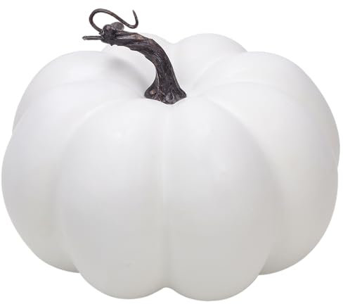 Quancru 20cm Weiße Künstliche Kürbis Simuliert Herbst Dekor Realistisch DIY Erntedankfest Halloween Hochzeit Party Handwerk Ornament