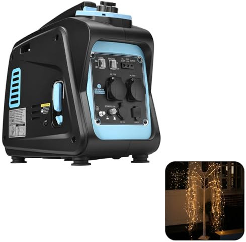GENTRAX Inverter Stromerzeuger VERSA2000 2000W Max 1700W Reiner Sinus Stromgenerator Benzin Superleise Notstromaggregat mit USB und 230V Steckdosen praktisch klein und einfach zu handhaben für Camping
