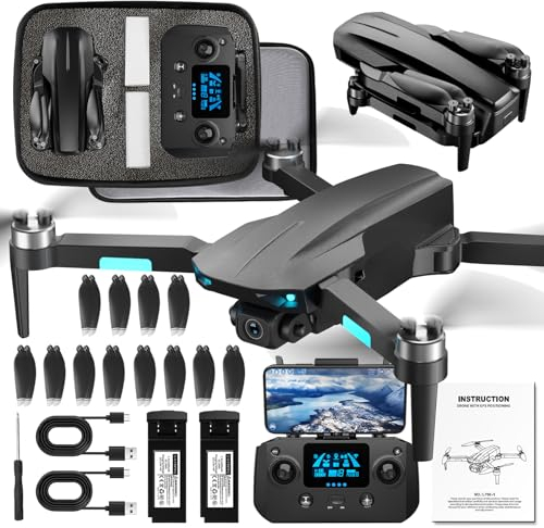 HHD Drohne mit 4K Kamera für Erwachsene Anfänger, 249g faltbar 5G FPV Übertragung, 32GB SD Karte inklusive, RC Quadcopter, bürstenloser Motor, Smart Return Home, Headless Modus (Black)