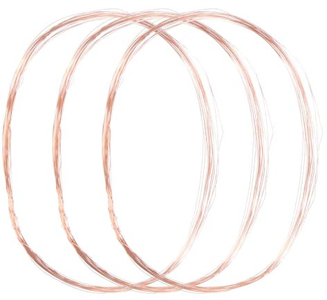 M METERXITY 3-Rolls 99.9% Soft Copper Wire, 32 Gauge 16FT Pure Copper Wire for DIY Crafting/Jewelry Making/Gardening Plant/Beading, Craft Wire [0.2mm, 5M Each]