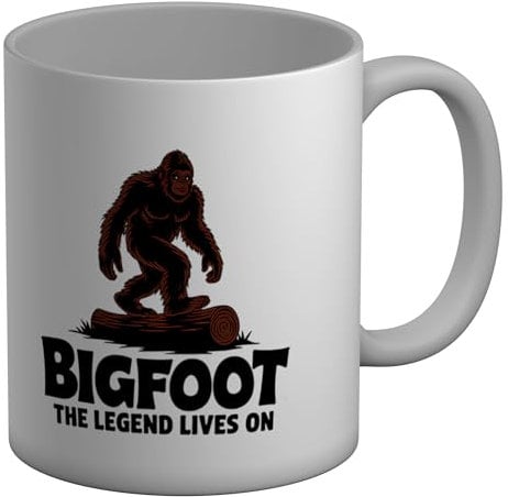 Shopagift Bigfoot The Legend Lives On Mug Abdominal Snowman Yeti Sasquatch White 11oz Large Ceramic Cup