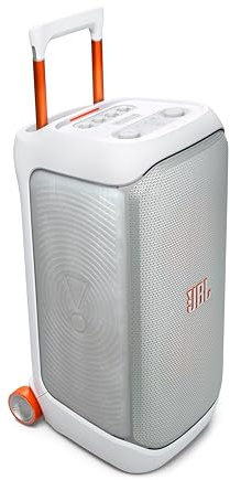 JBL PartyBox Stage 320 Portable Bluetooth Speaker, 240W, 5.4 Bluetooth, 18 Hours Max Playtime Splash-proof, Dual Microphone & Guitar Inputs, Connection