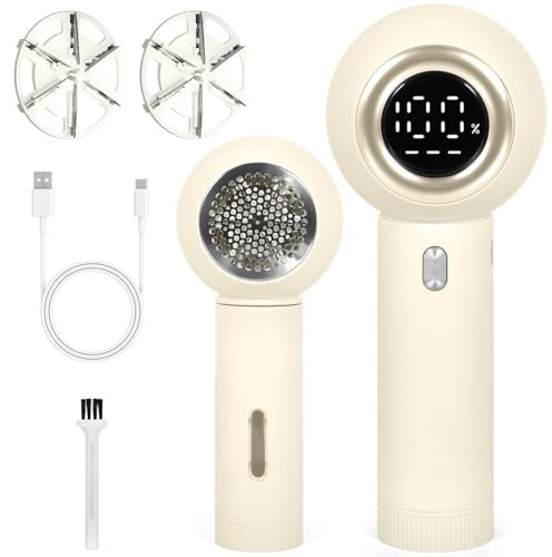 BUOAZR Quitapelusas Electrico, 2000mAh Portátil Quita Pelusas para Ropa Electrico, Quitapelusas Electrico Recargable USB con Pantalla LED, Afeitadora de Tela, 3 Velocidades Ajustables