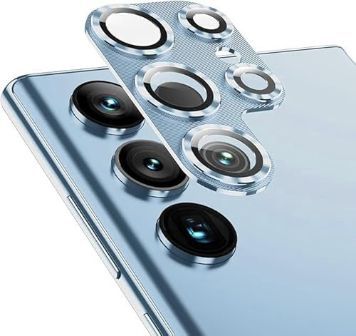 DAWEIXEAU Protecteur Objectif Caméra Arrière pour Galaxy S24 Ultra,Kit de 2 Pièces, Film de Dureté 9H Protection Caméra Objectif Pour Appareil Photo HD et Anti-Rayures.Bleu