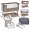 ms Minicuna Colecho Comfy + Textil Wish - Cuna Colecho Regulable Multialturas, Reclinable - Vestiduras Estilo Stars e Incluye Mosquitera de Serie