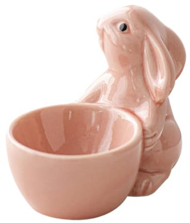 Ceramic Bunny Egg Cups, Cute Bunny Shape Egg Cup Holder Easter Decoration, Easter Bunny Egg Cups Home Decoration, Breakfast Egg Holder Kitchen Tool for Boiled Eggs Breakfast Brunch