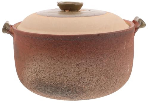 GRIRIW Cazuela De Terracota Para Cocinar Olla De Barro Duradera Con Asa Para Guisos Sopas y Gachas Utensilios De Cocina Para Uso Doméstico La Cocina