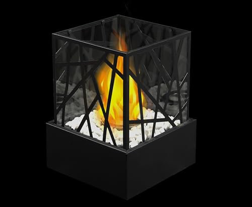 JHY DESIGN Portable Fire Pit Bowl 29 cm H Clean Burning Bio Ethanol Ventless Tabletop Fireplace for Indoor Outdoor Patio Parties Events