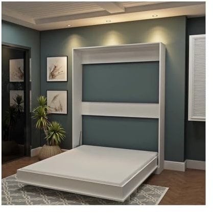 Indomita Letto Matrimoniale a Scomparsa Primer Bianco 164x38x221H