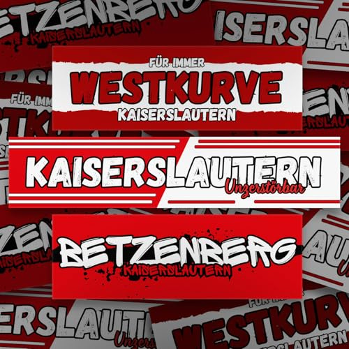 300x Kaiserslautern Sticker - Aufkleber Mix #2/ Fußball Fanartikel/PVC/wetterfest