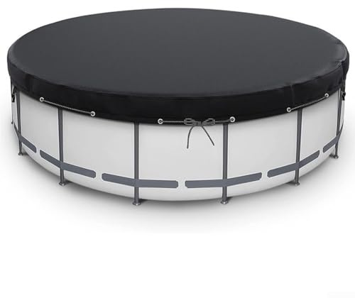 Allthingstore Round Pool Cover for Above Ground Pools Pool Dome Thick Swimming Pool Cover 7FT or 14FT with tie ropes and ground nails
