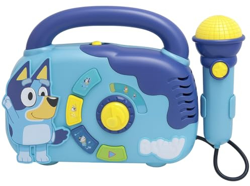 RANRHA Kids Karaoke Machine Boombox Toy with Microphone – Sing-Along Music Player with 4 Built-In Songs, Fun Buttons, Volume Control & Carry Handle – Perfect Musical Toy for Toddlers & Preschoolers