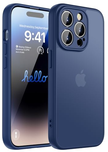 KPPIT für iPhone 14 Pro Hülle 6,1 Zoll, [Rundumschutz & Kameraschutz Handyhülle], Matt Durchscheinende Rückseite Schutzhülle iPhone 14 Pro case, Anti-Fingerabdruck (Königsblau)
