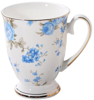 XYUERU Tazza da caffè, 300 ml, motivo floreale, porcellana, bone china, tazza da tè, tazze da caffè, tazze for caffè, tazze da tè, for caffè, tè, latte, cappuccino